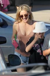 Kate Hudson in Jeans Shorts - Out in Malibu, March 2015