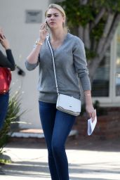 Kate Upton in Tight Jeans - Leaving an Office Building in Los Angeles, Feb. 2015