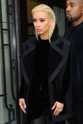Kim Kardashian Goes Blonde - Out in Paris, March 2015