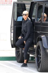 Kim Kardashian in Tights - Out in Calabasas, March 2015