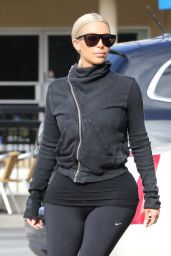 Kim Kardashian in Tights - Out in Calabasas, March 2015