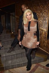 Kim Kardashian Night Out Style - Balmain Aftershow Dinner in Paris, March 2015