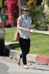 Lily Collins Casual Style - Out in Beverly Hills, March 2015