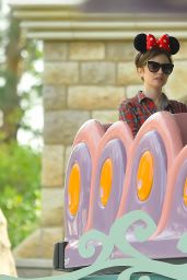 Lily Collins - Celebrating 26th Birthday at Disneyland, March 2015