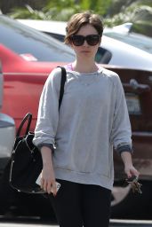 Lily Collins in Leggings - Out in West Hollywood, March 2015