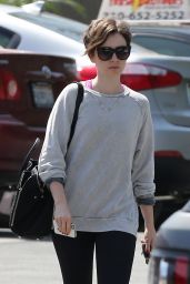 Lily Collins in Leggings - Out in West Hollywood, March 2015