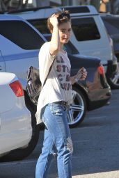 Lily Collins Street Style - Out For a Lunch With Friend in Los Angeles, March 2015