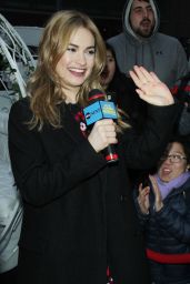 Lily James at Good Morning America in New York City, March 2015