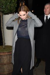 Lily James - Leaving a Party in London, March 2015