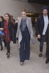 Lily James Leaving BBC Radio 1 Studios in London, March 2015