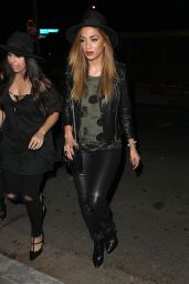 Nicole Scherzinger in Leather Pants - Leaving a Party in LA – March 2015