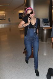 Nina Dobrev Street Style - at LAX Airport in Los Angeles - March 2015