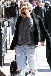 Sienna Miller in Ripped Jeans - Out in New York City - March 2015