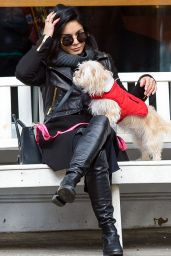 Vanessa Hudgens Playing With Her Dog in New York City, March 2015