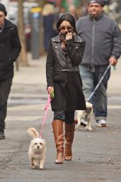 Vanessa Hudgens Style - With Her Dog in NYC, March 2015