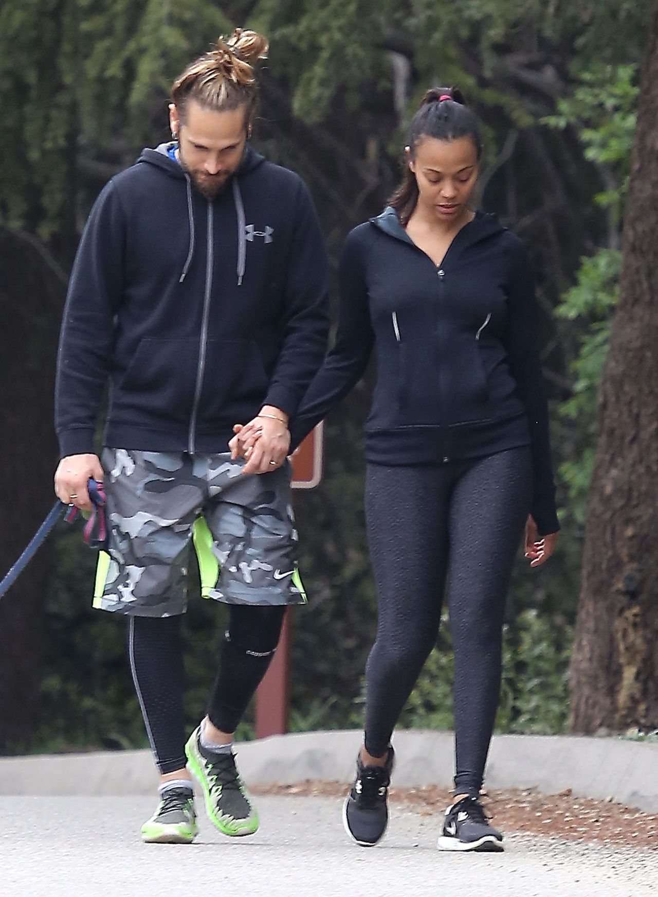 Zoe Saldana Hiking With Her Husband in Beverly Hills, March 2015 ...