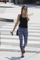 Alessandra Ambrosio in Leggings - Leaving a Yoga Class in Brentwood, April 2015