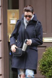 Anne Hathaway - Leaving Her Home in New York City, April 2015