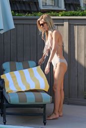 Audrina Patridge in a One Piece Swimsuit - Poolside in Los Angeles, April 2015
