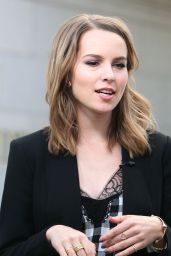 Bridgit Mendler - On the Set of Extra in Los Angeles, March 2015