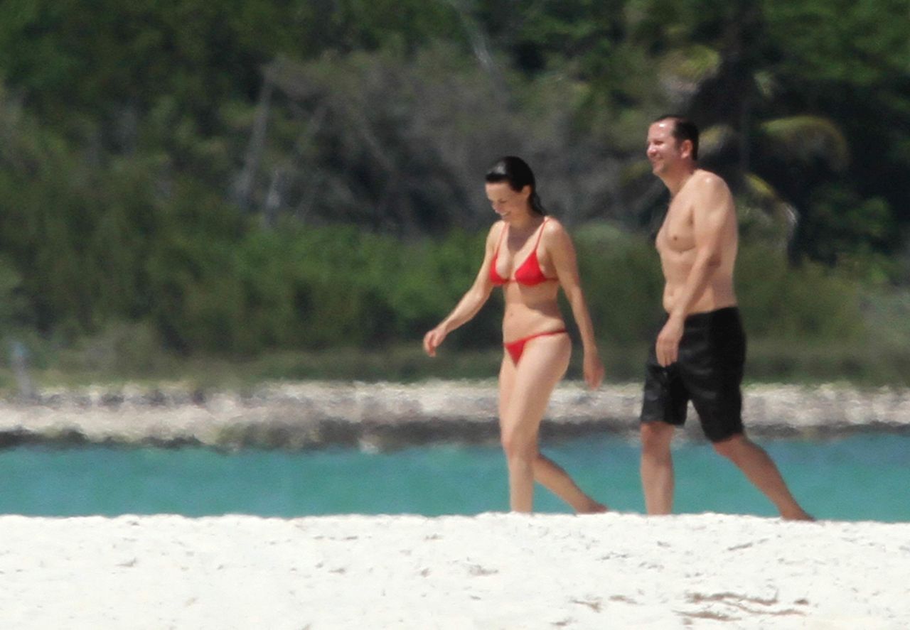 Carla Gugino in a Red Bikini Cancun April 2015 CelebMafia