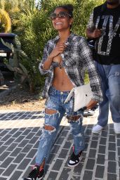 Christina Milian in Ripped Jeans - Out in Los Angeles, April 2015