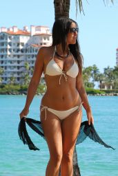 Claudia Romani Hot in White Bikini - Miami, April 2015