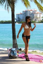 Claudia Romani Hot in White Bikini - Miami, April 2015