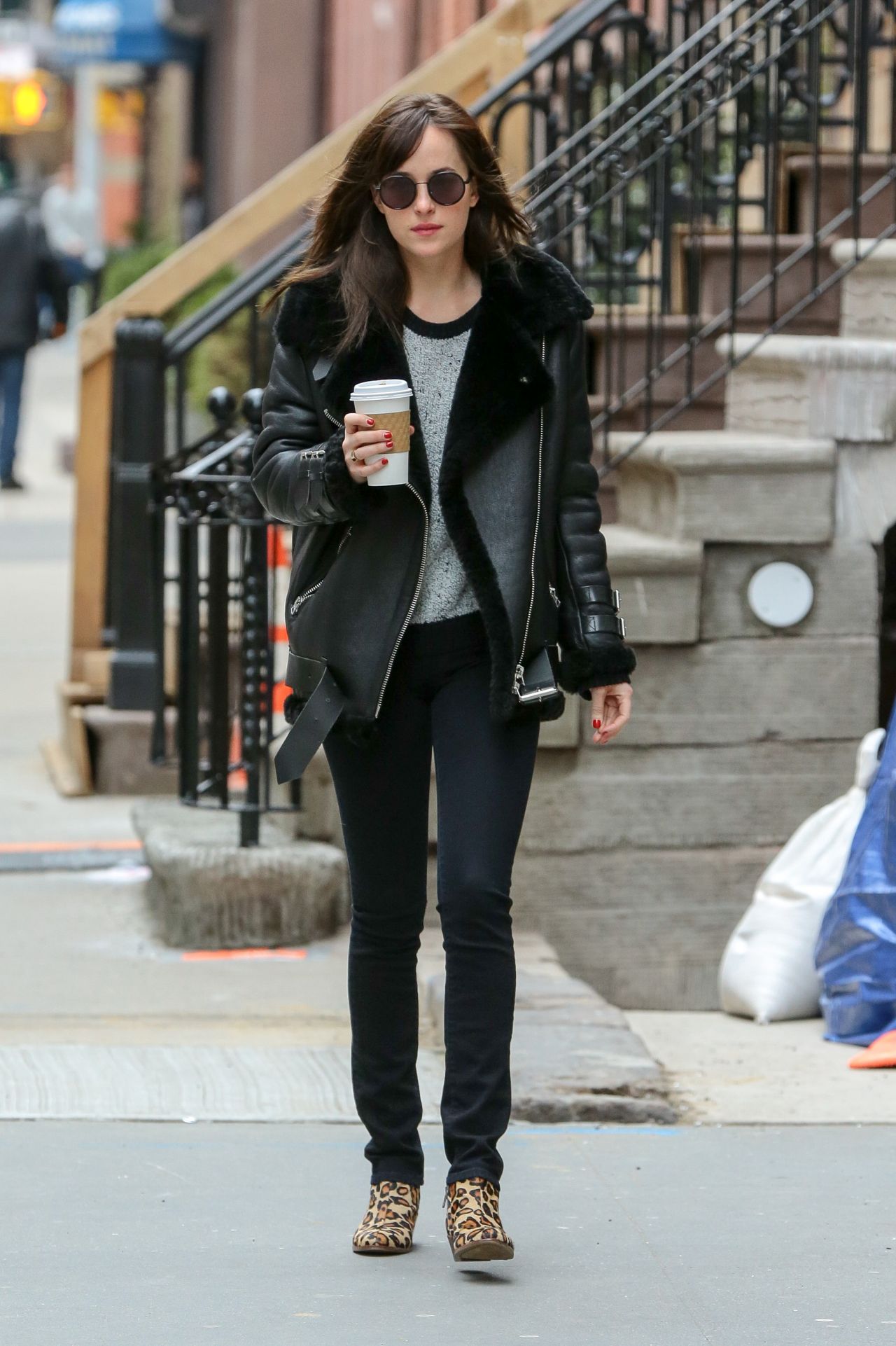 Dakota Johnson Casual Outfit - New York City, April 2015