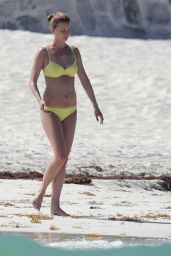Emily VanCamp in Yellow Bikini on a Beach in Cancun, April 2015