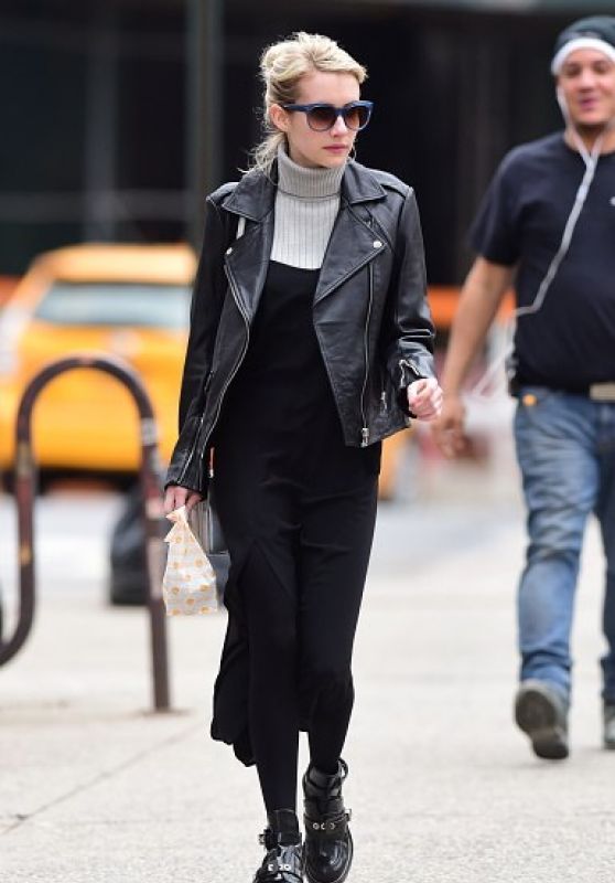 Emma Roberts Casual Style - Leaving a Bakery in SoHo, New York City, April 2015