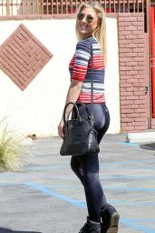 Emma Slater Booty in Tights - Arriving to DWTS Rehearsals in Los Angeles, April 2015