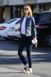 Emma Stone in Tight Jeans - Out in Brentwood, April 2015