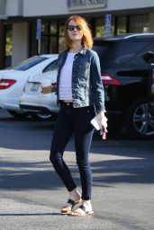 Emma Stone in Tight Jeans - Out in Brentwood, April 2015