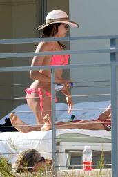 Eva Longoria Bikini Candids - Poolside in Miami, April 2015