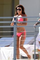 Eva Longoria Bikini Candids - Poolside in Miami, April 2015