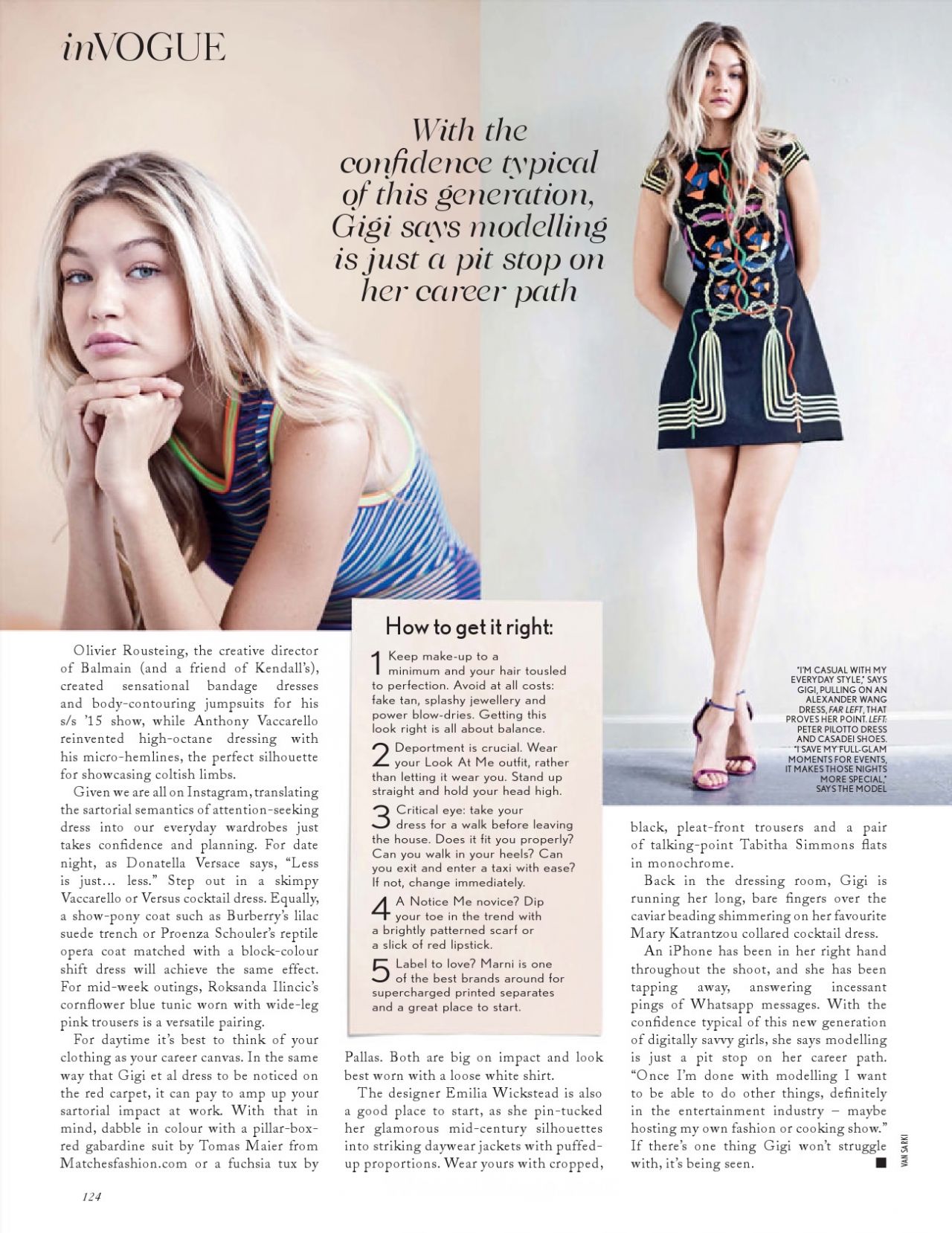 Gigi Hadid Vogue Magazine Uk May 2015 Issue 4 