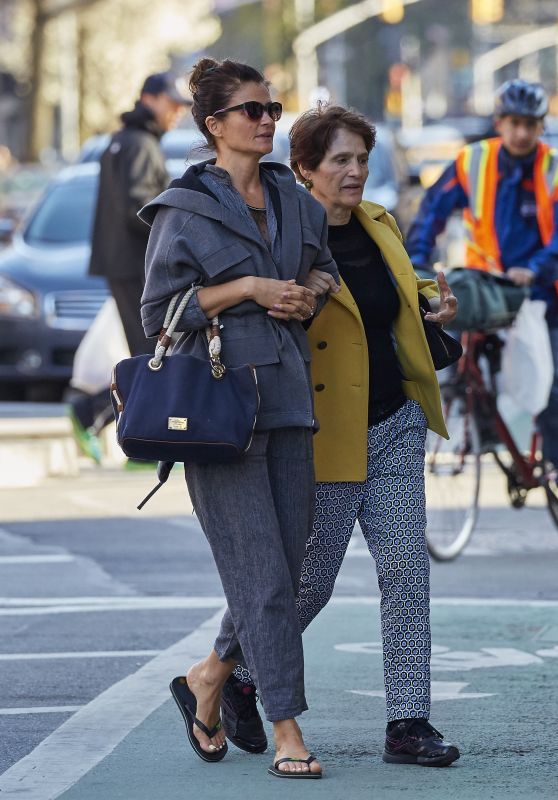 Helena Christensen With Her Mother - Out in West Village, April 2015