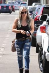 Hilary Duff in Ripped Jeasn - at a Studio in Hollywood, April 2015