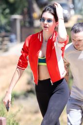 Kendall Jenner in Leggings - Hiking in Malibu, April 2015