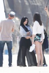Kendall & Kylie Jenner - On Set of a Photoshoot in Malibu, April 2015
