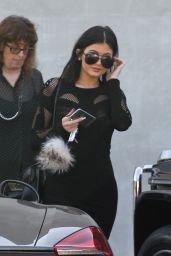 Kylie Jenner Leggy in Mini Dress - Out in Los Angeles, April 2015