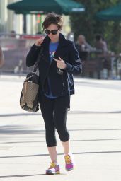Lily Collins Going to the Gym in West Hollywood, April 2015