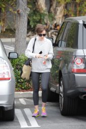 Lily Collins in Leggings -Out in LA, April 2015
