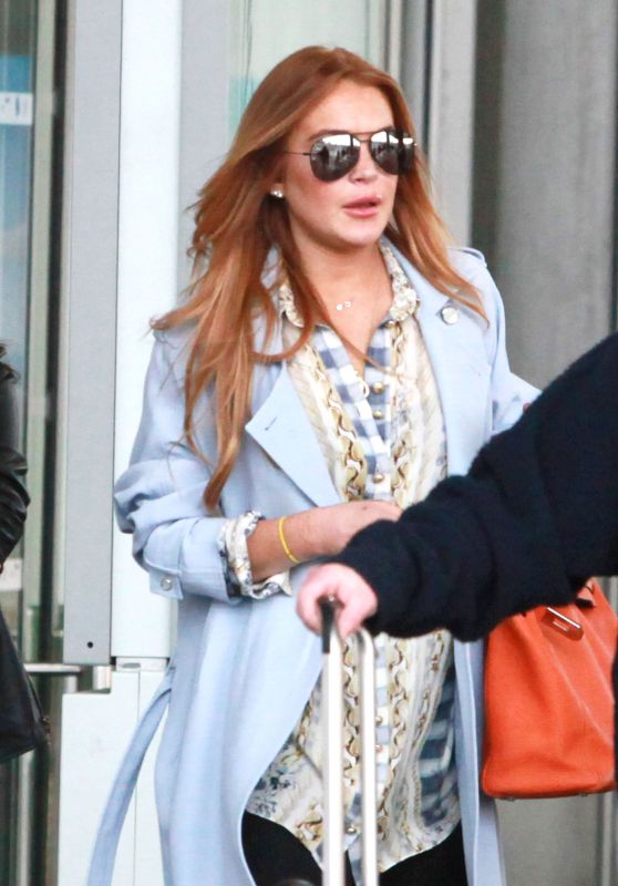 Lindsay Lohan - Arriving at Nice Airport - April 2015