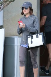 Lucy Hale - Leaving Gym in West Hollywood, April 2015