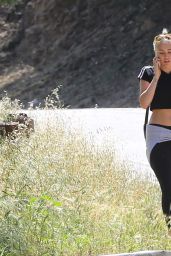 Miley Cyrus in Leggings - Hiking in Los Angeles, April 2015
