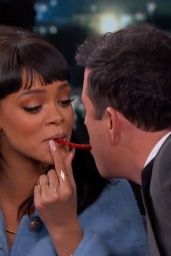 Rihanna Twizzler Challenge With Jimmy Kimmel, April 2015