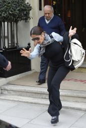 Salma Hayek - Almost Falls Head Over Heels - London, April 2015