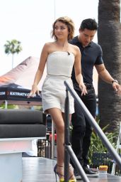Sarah Hyland - On the Set of Extra in Los Angeles, April 2015